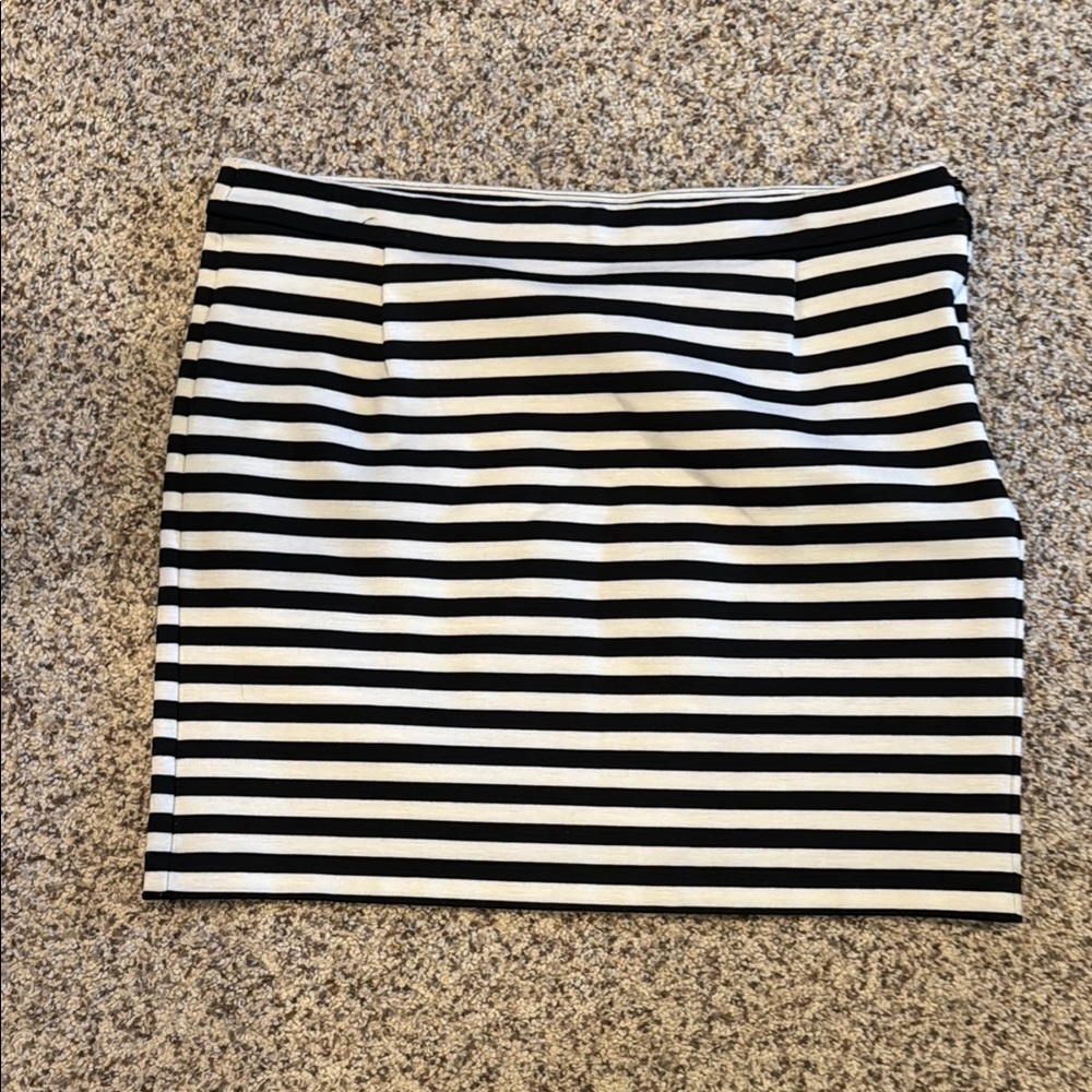 Black and White Striped Skirt